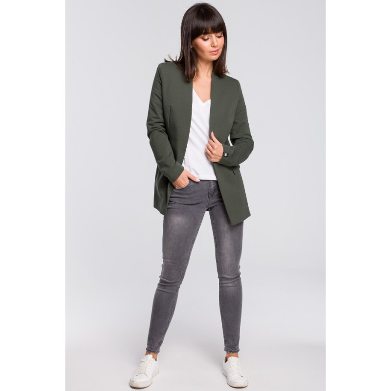 B102 Unbuttoned knitted jacket - military-green