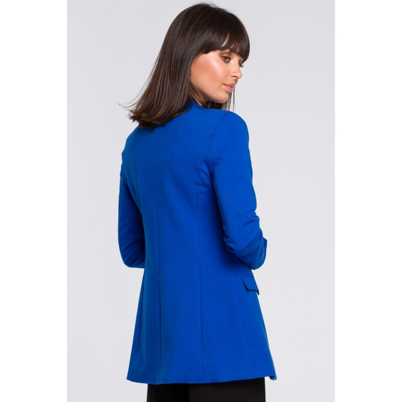 B102 Unbuttoned knitted jacket - cornflower blue