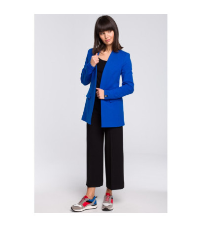 B102 Unbuttoned knitted jacket - cornflower blue