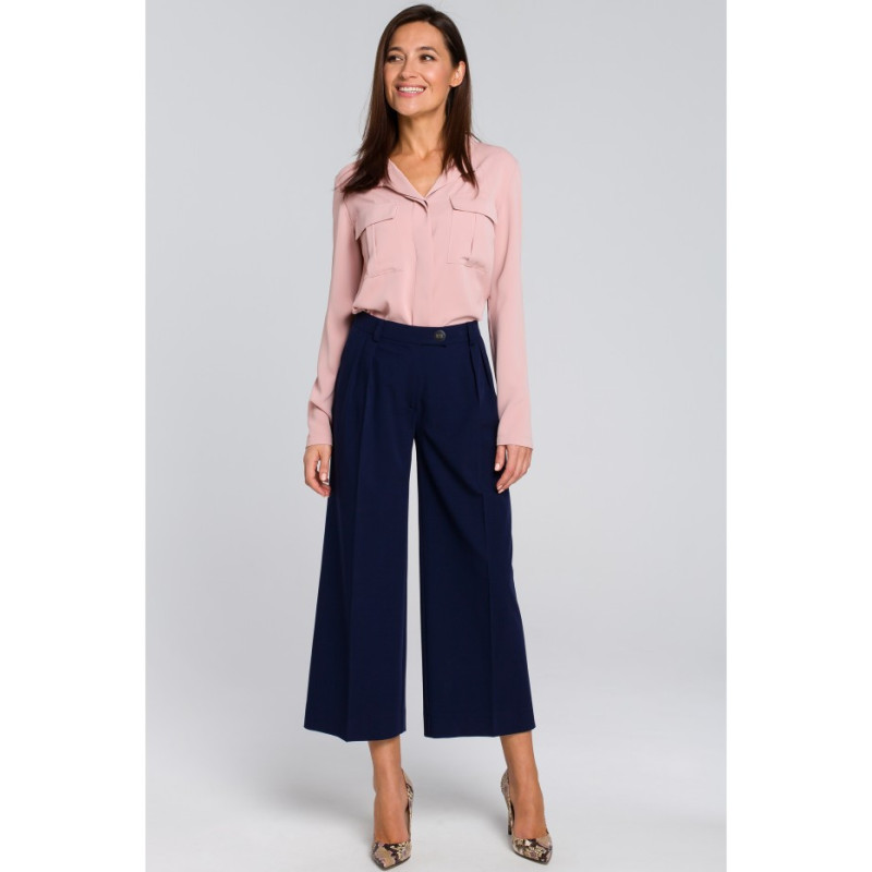 S139 Women's culotte pants - navy blue