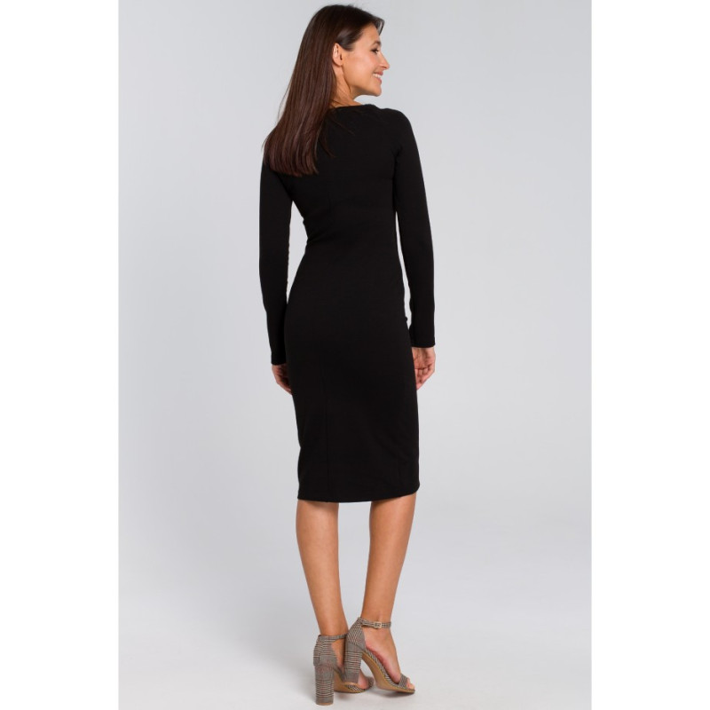 S152 Fitted pencil dress - black