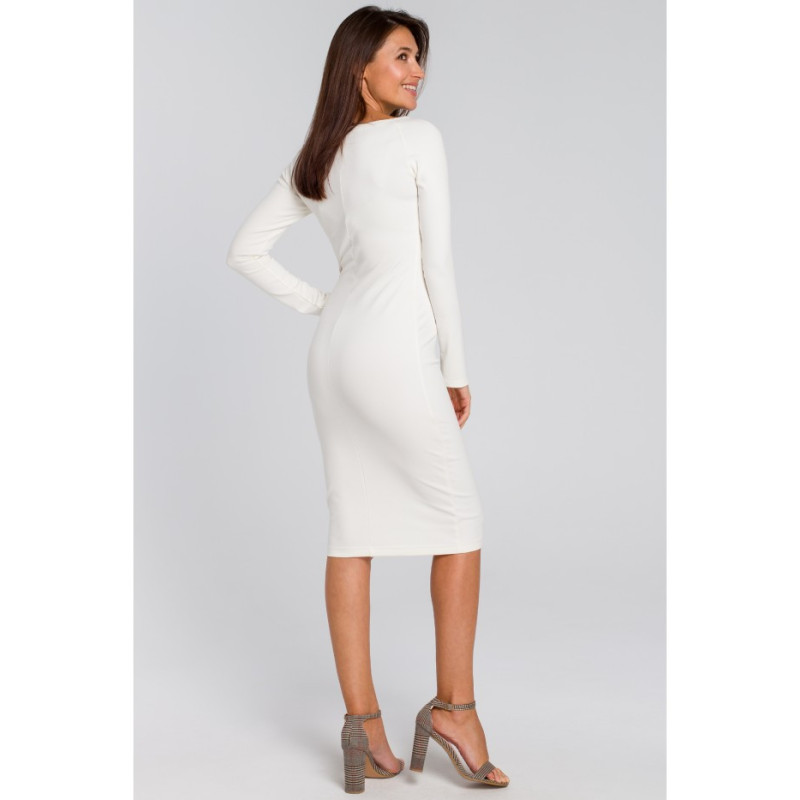 S152 Fitted pencil dress - ecru