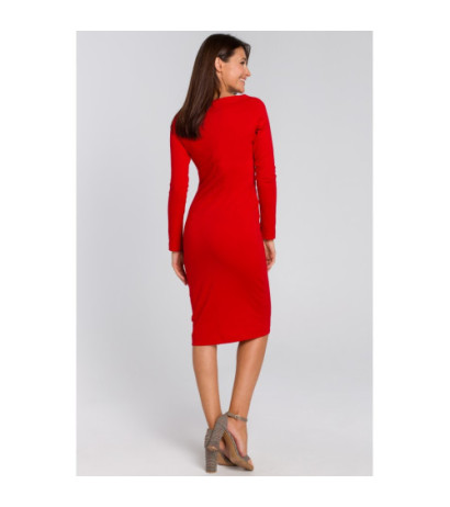 S152 Fitted pencil dress - red