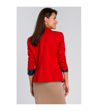 S154 Short stylish button-up jacket - red