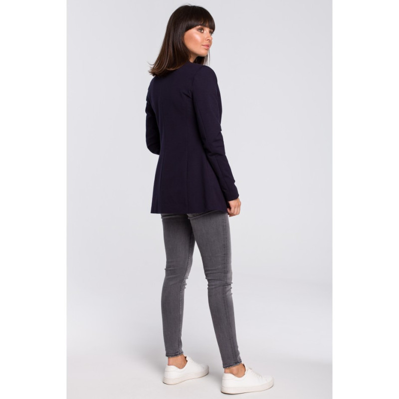 B102 Unbuttoned knitted jacket - navy blue