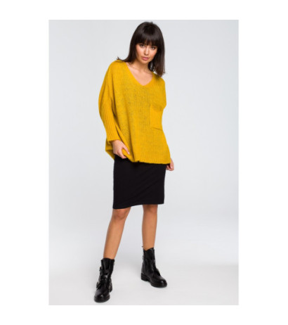 BK018 Loose sweater with pocket - honey