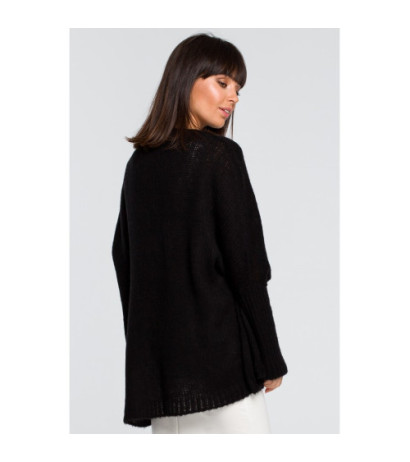 BK018 Loose sweater with pocket - black