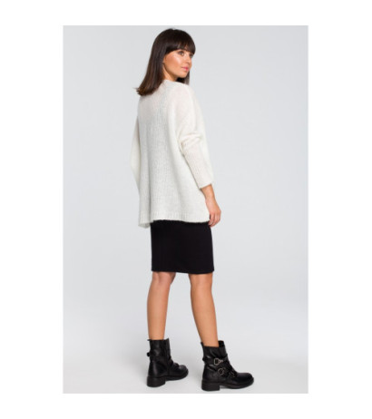 BK018 Loose sweater with pocket - ecru