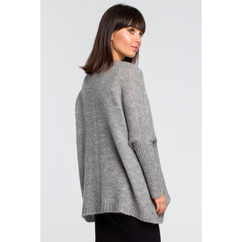 BK018 Loose sweater with pocket - gray