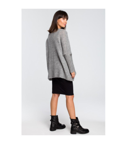 BK018 Loose sweater with pocket - gray