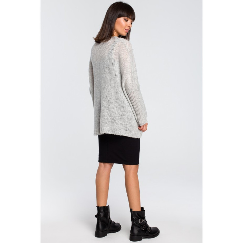 BK018 Loose sweater with pocket - ashen