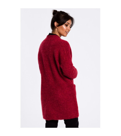 BK034 Plain cardigan with pockets - raspberry