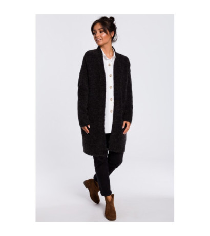 BK034 Plain cardigan with pockets - anthracite