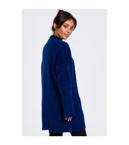 BK034 Plain cardigan with pockets - sapphire