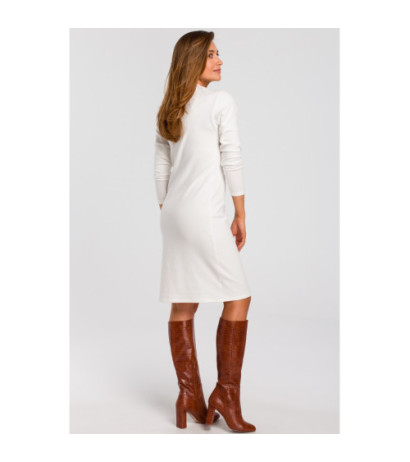 S178 Sweater dress with long sleeves - ecru