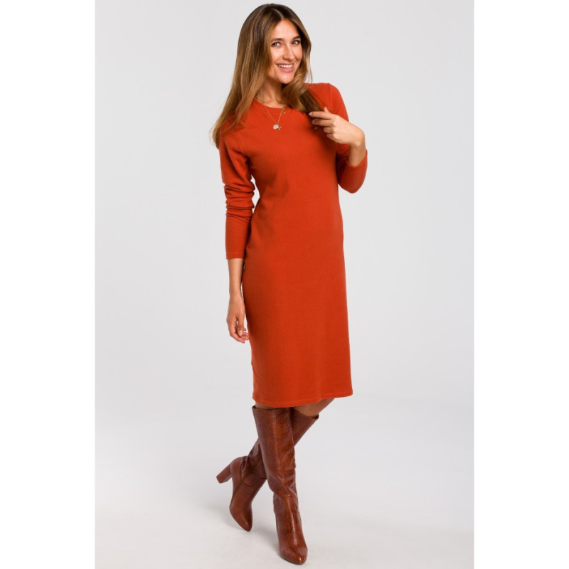 S178 Long Sleeve Sweater Dress - Red