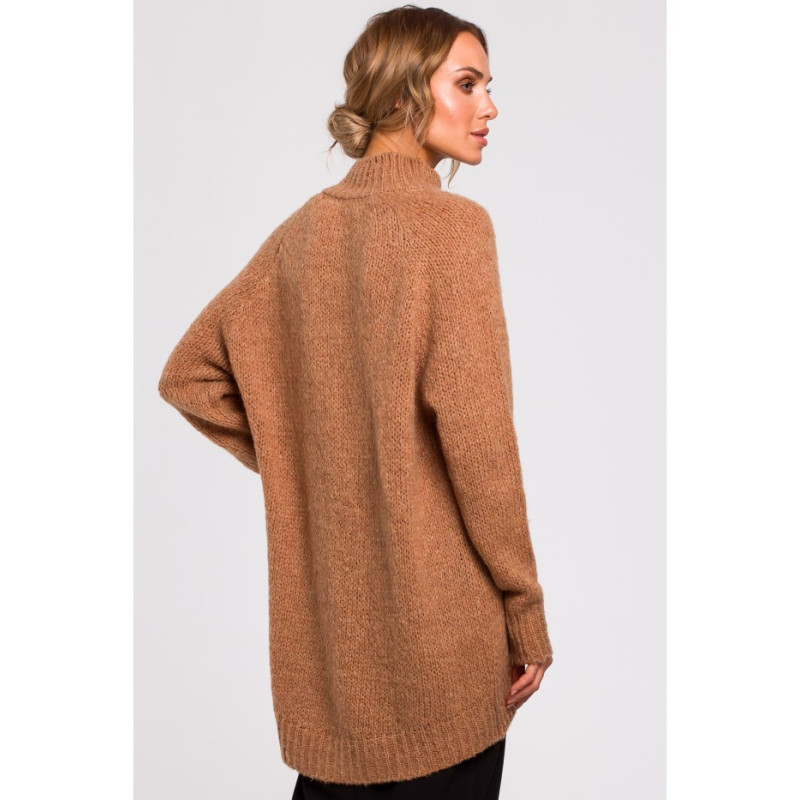 M468 Asymmetrical sweater with half turtleneck - camellia