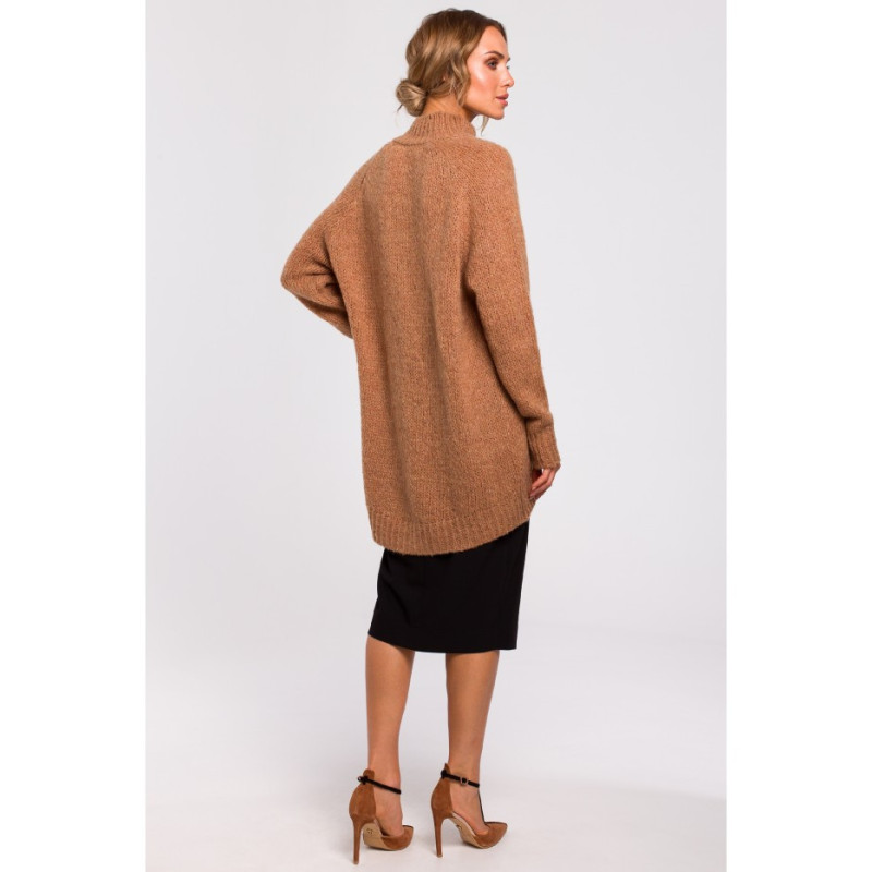 M468 Asymmetrical sweater with half turtleneck - camellia