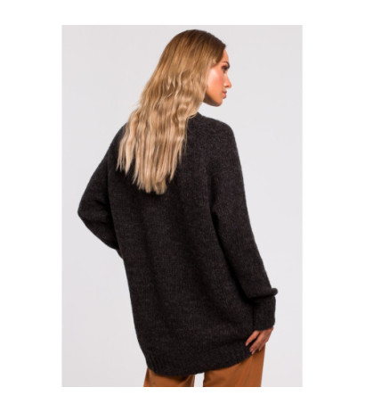 M468 Asymmetrical sweater with half turtleneck - graphite