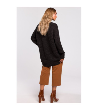 M468 Asymmetrical sweater with half turtleneck - graphite