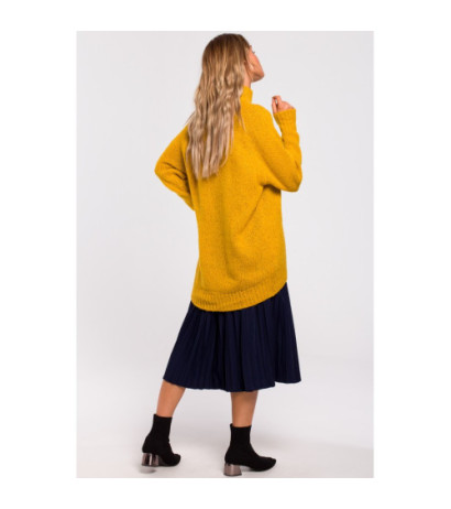 M468 Asymmetrical sweater with half turtleneck - honey