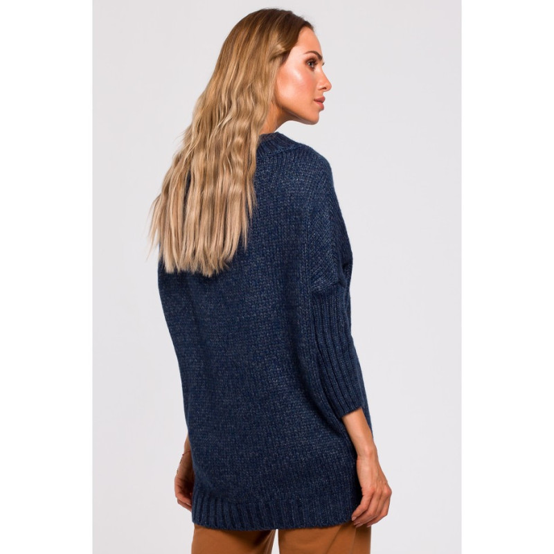 M470 Warm sweater with half turtleneck - navy blue