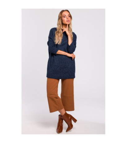 M470 Warm sweater with half turtleneck - navy blue