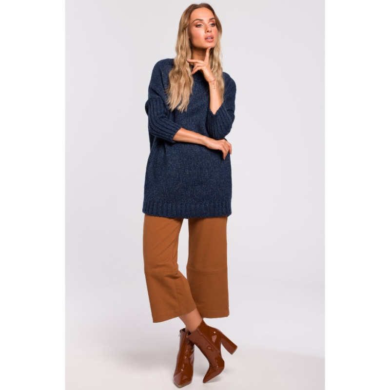 M470 Warm sweater with half turtleneck - navy blue