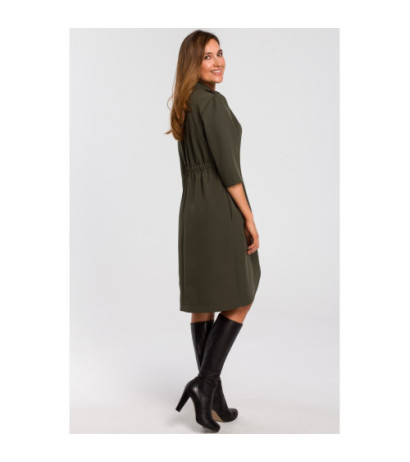 S189 Jacket dress with elastic band - khaki