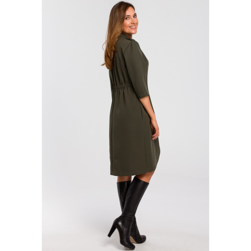 S189 Jacket dress with elastic band - khaki