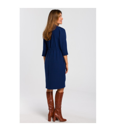 S189 Jacket dress with elastic band - navy blue