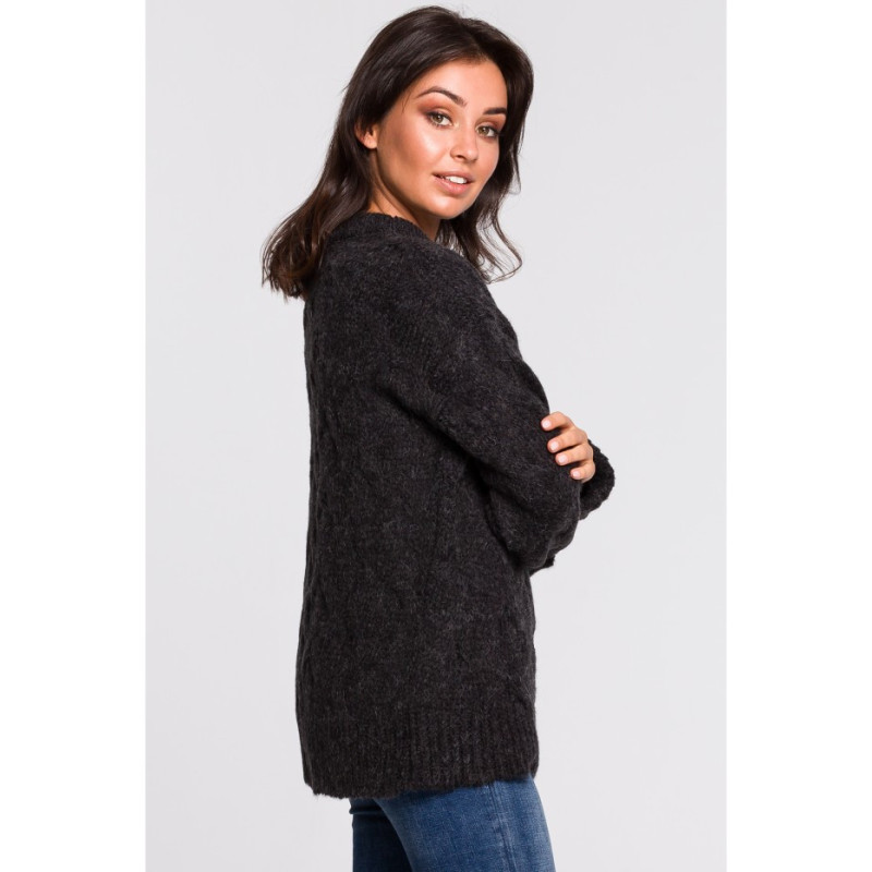 BK038 Braided sweater - anthracite