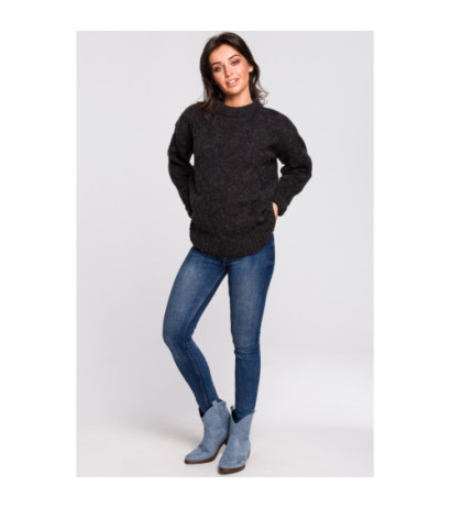 BK038 Braided sweater - anthracite