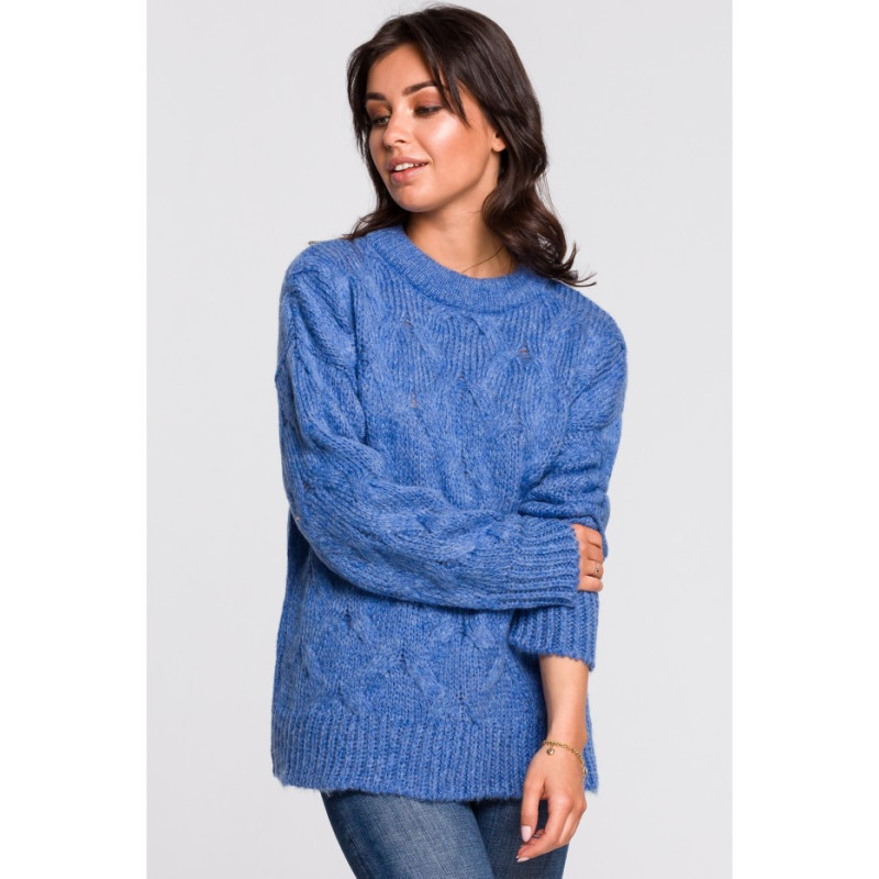 BK038 Braided sweater - blue