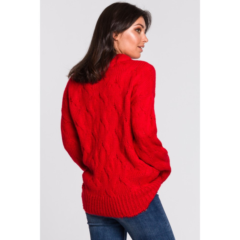 BK038 Braided sweater - red