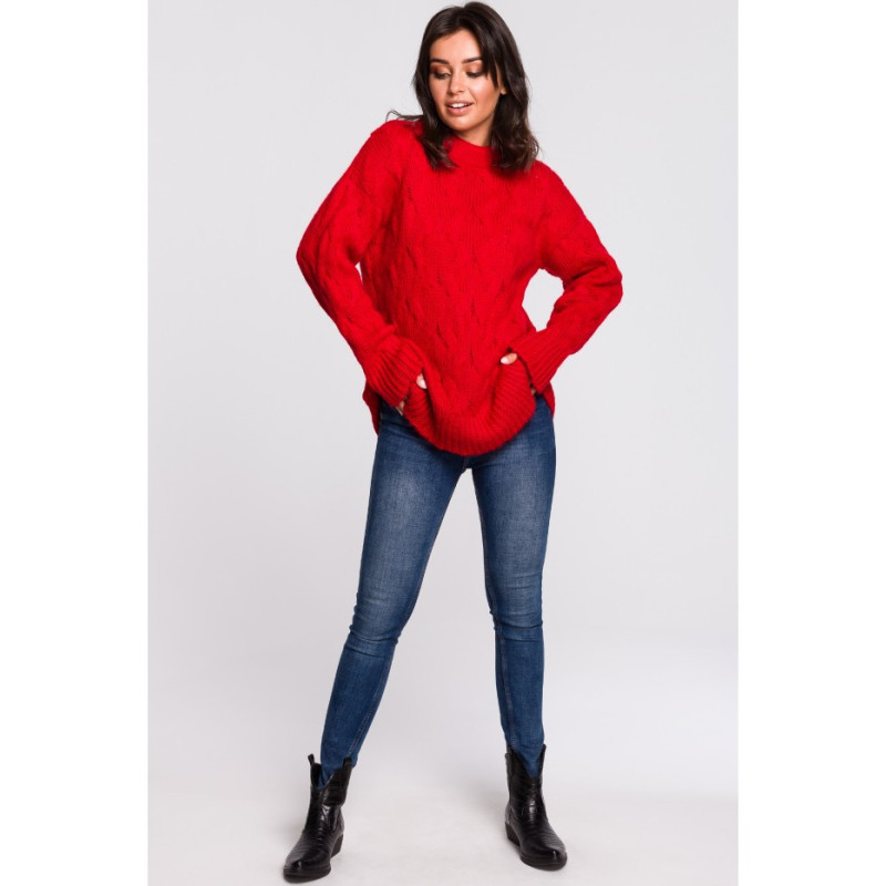 BK038 Braided sweater - red