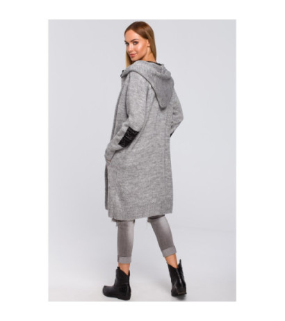 M474 Hooded cardigan with ties - gray