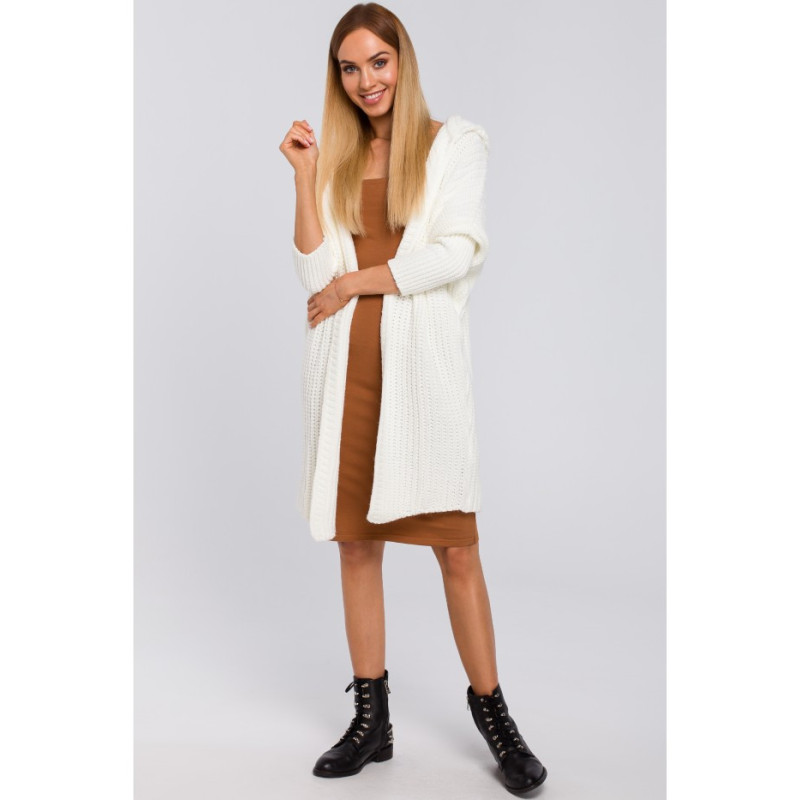 M475 oversize cardigan with hood - ecru