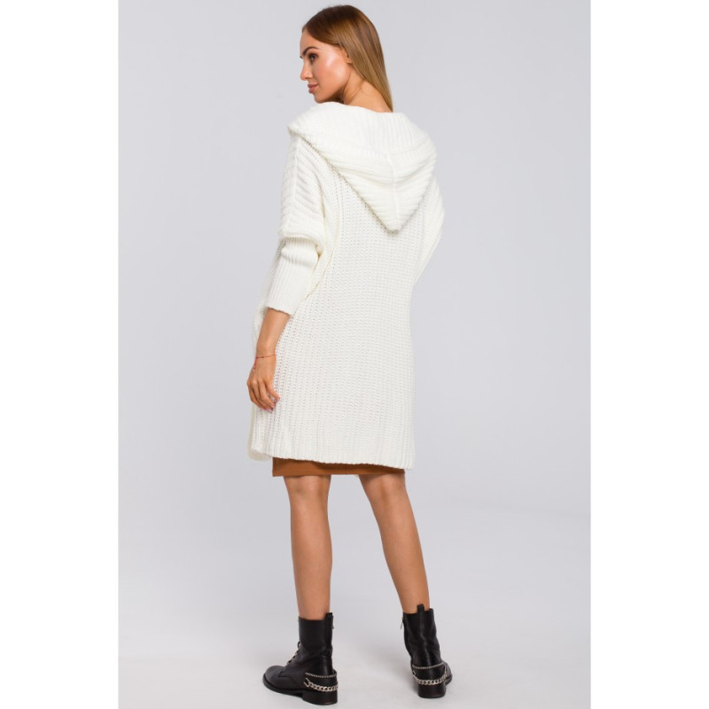 M475 oversize cardigan with hood - ecru