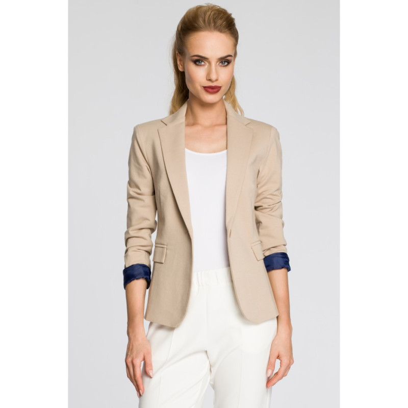 M243 Fitted button-down jacket - beige