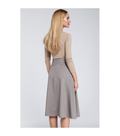 M302 Midi skirt with pleats and pockets - gray