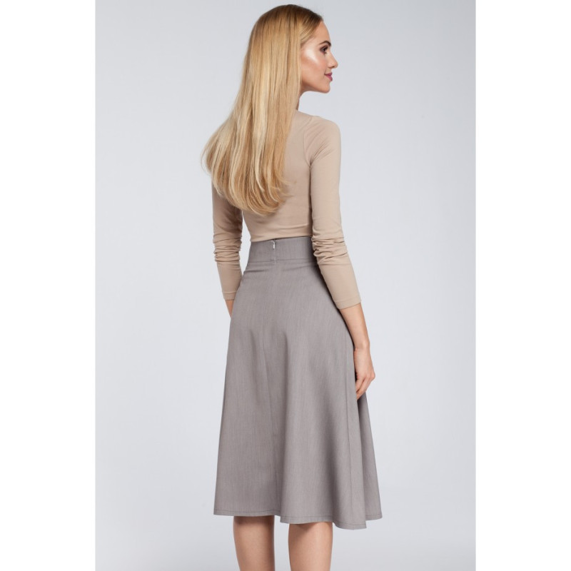 M302 Midi skirt with pleats and pockets - gray