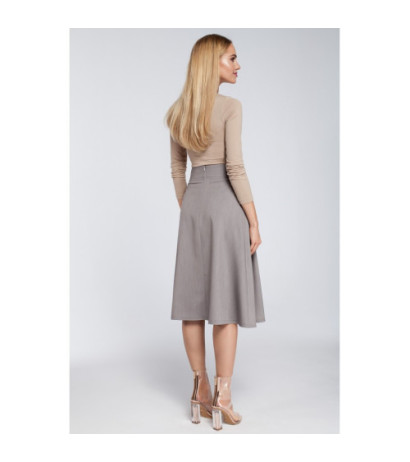 M302 Midi skirt with pleats and pockets - gray