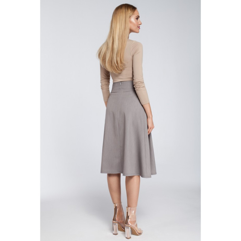 M302 Midi skirt with pleats and pockets - gray