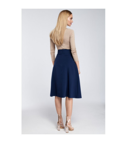 M302 Midi skirt with pleats and pockets - navy blue