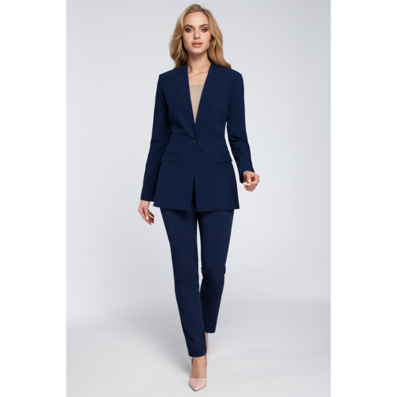 M304 Stylish elegant button-up jacket - navy blue