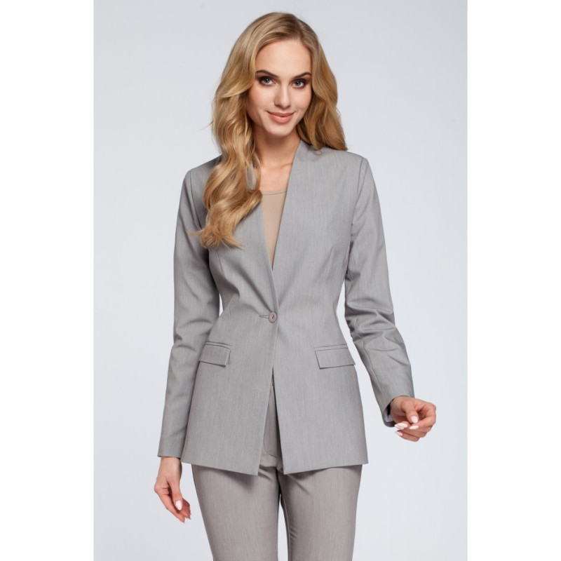 M304 Stylish elegant button-up jacket - gray