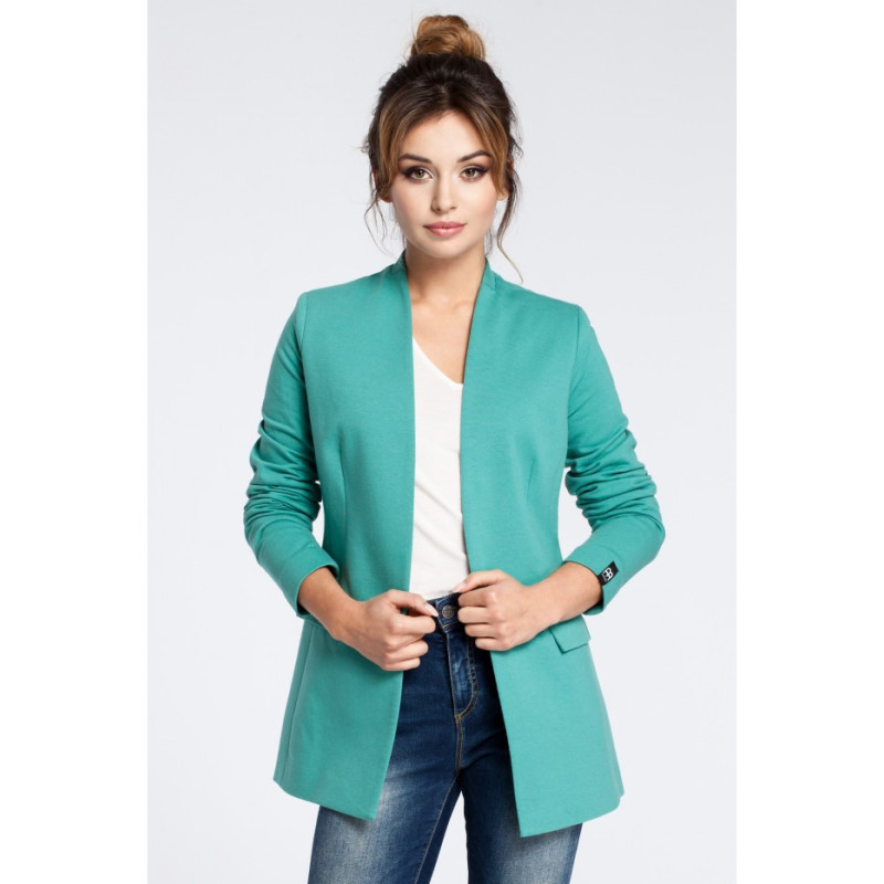 B030 Knitted unbuttoned jacket - green