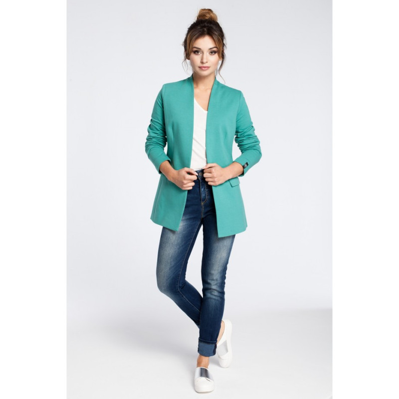 B030 Knitted unbuttoned jacket - green