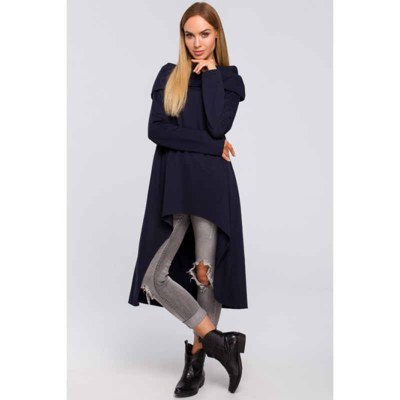 M477 Tunic with wide collar - navy blue